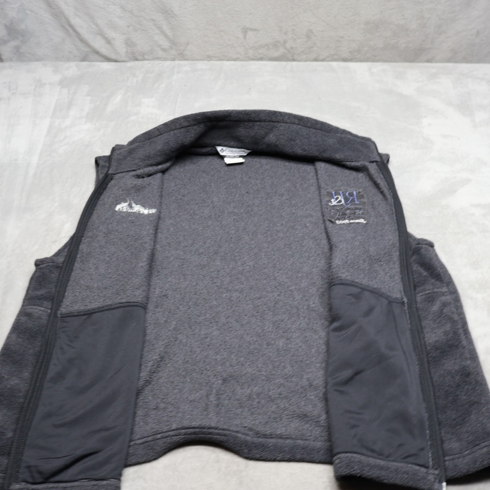 Columbia Vest Mens XXL Gray Cathedral Peak Fleece Full Zip Outdoor Hiking LOGO
